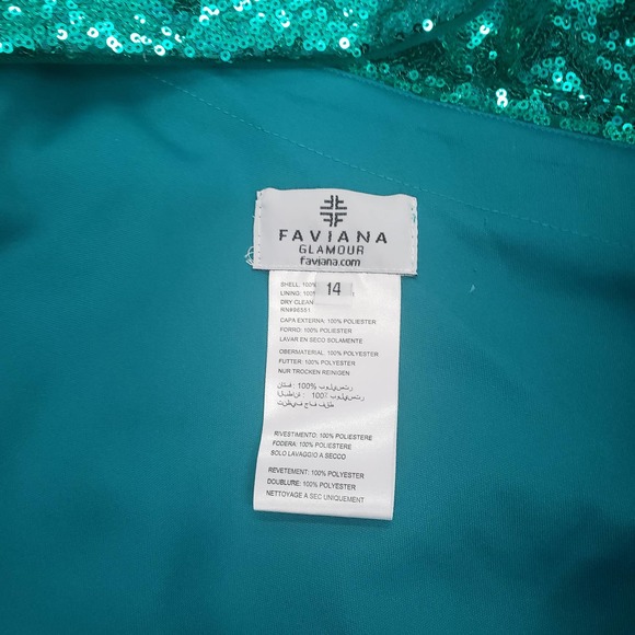Green Sequin Dress Faviana #10638 - Picture 4 of 6